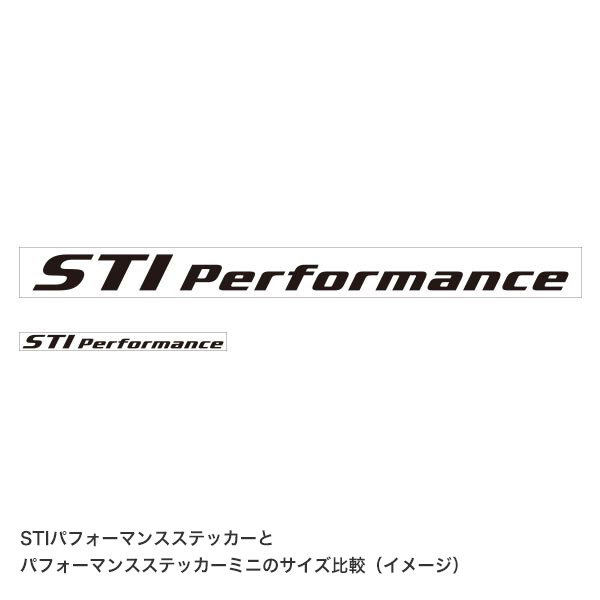 STIパフォーマンスステッカーとパフォーマンスステッカーミニのサイズ比較（イメージ）