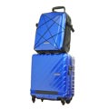 フロントオープンスーツケースと合わせて使用したイメージ　※カラー：カーボン調ブルー